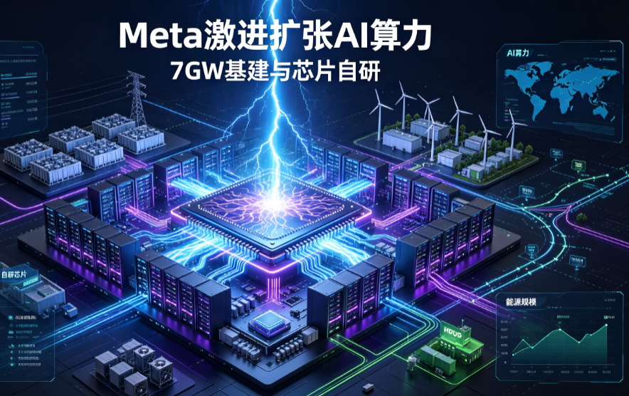 Meta激进扩张AI算力：7GW算力基建与芯片自研